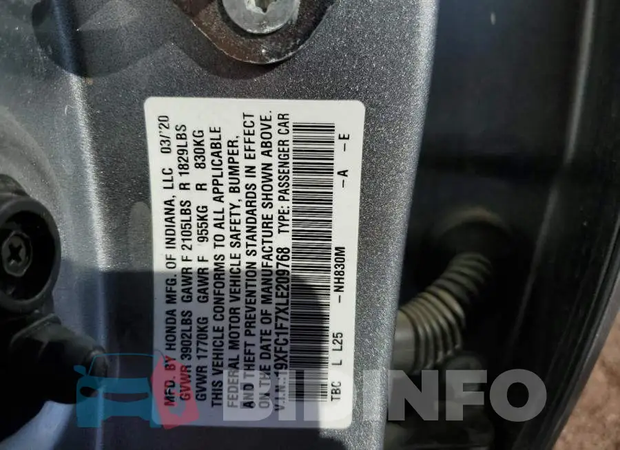 19XFC1F7XLE209768 Photo# 13