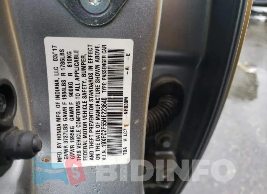 19XFC2F55HE223640 Photo# 12