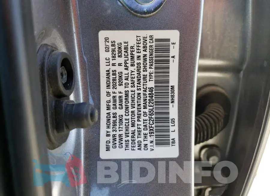 19XFC2F65LE204846 Photo# 12