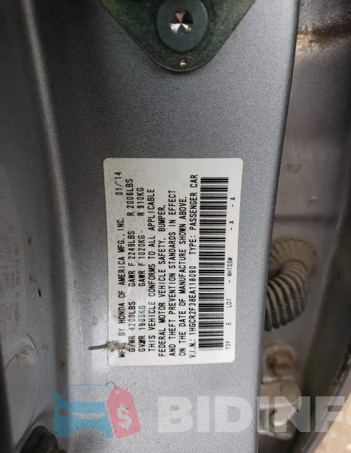 1HGCR2F38EA118090 Photo# 12