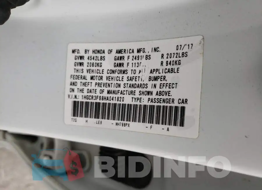 1HGCR3F98HA041820 Photo# 13