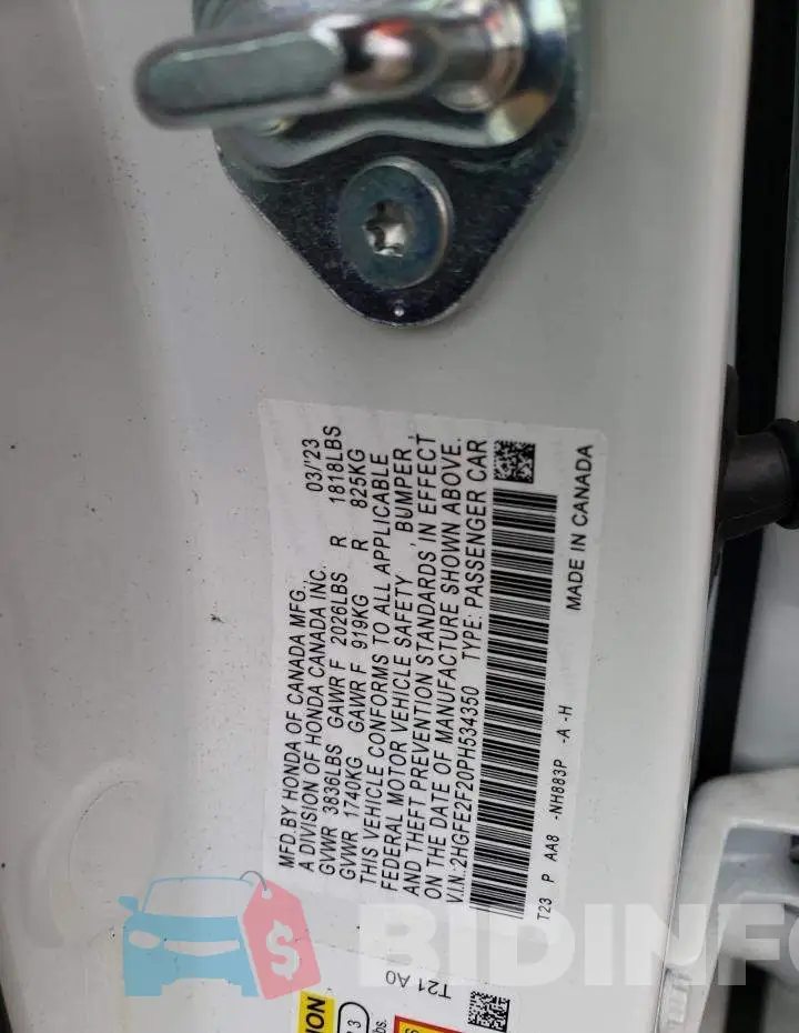 2HGFE2F20PH534350 Photo# 12