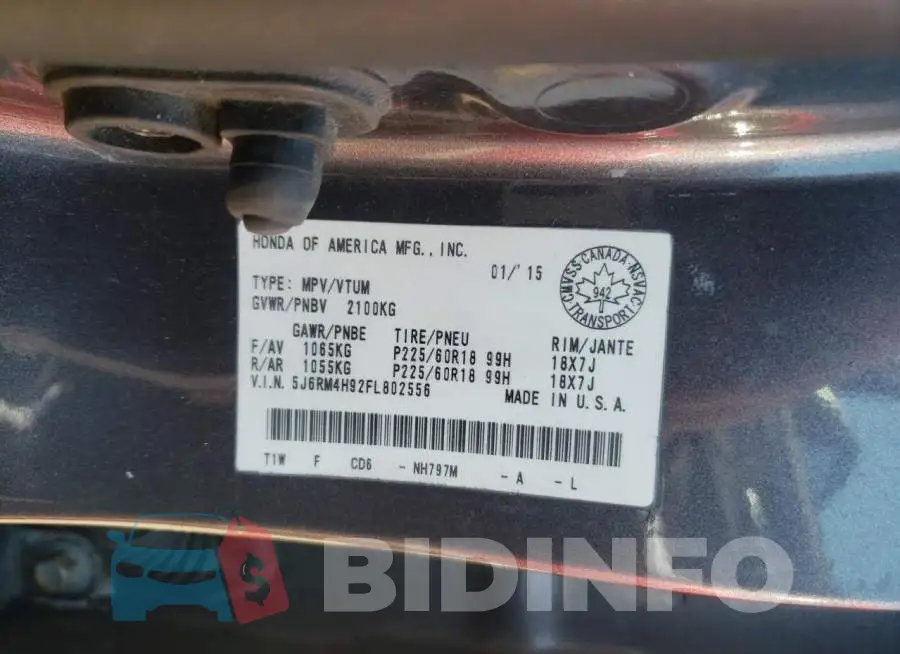 5J6RM4H92FL802556 Photo# 14