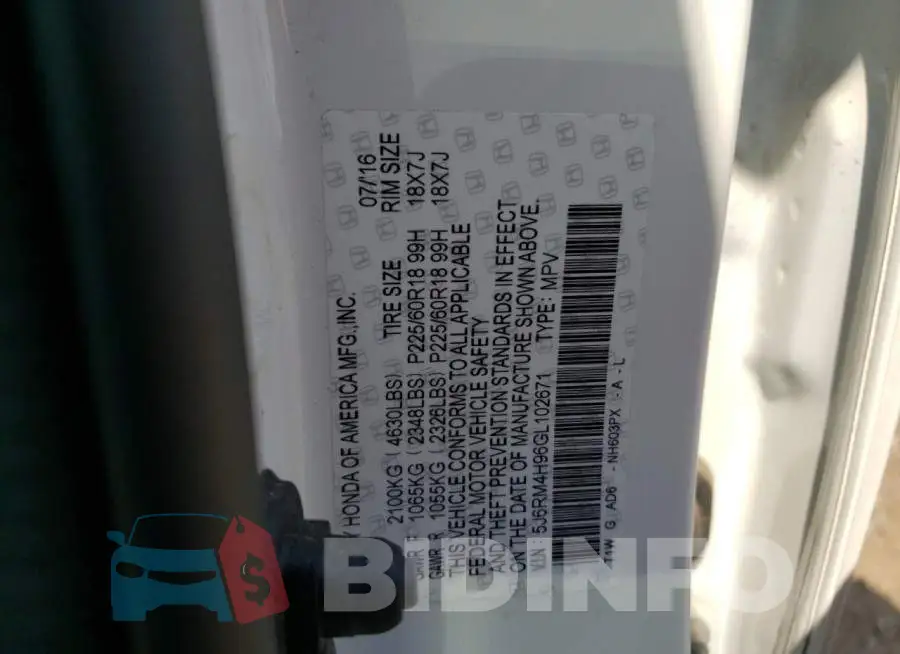 5J6RM4H96GL102671 Photo# 12
