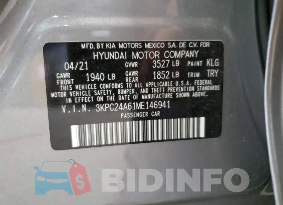 3KPC24A61ME146941 Photo# 12