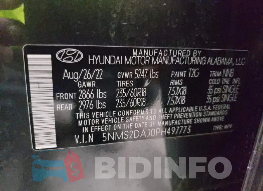 5NMS2DAJ0PH497773 Photo# 13