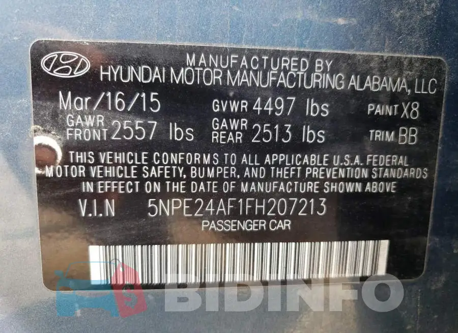 5NPE24AF1FH207213 Photo# 13