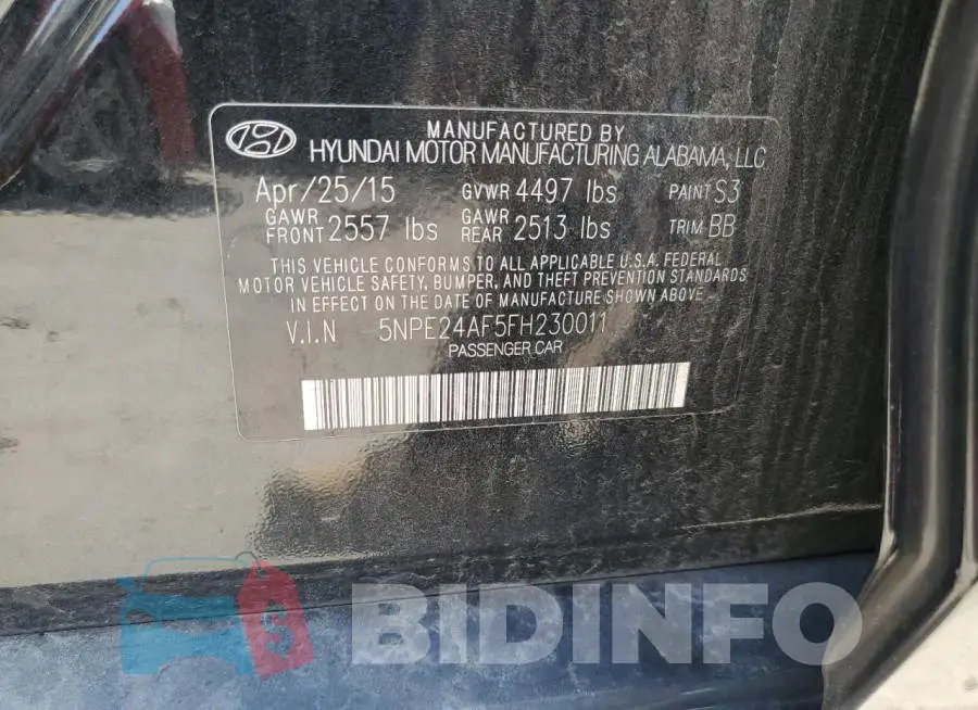 5NPE24AF5FH230011 Photo# 12