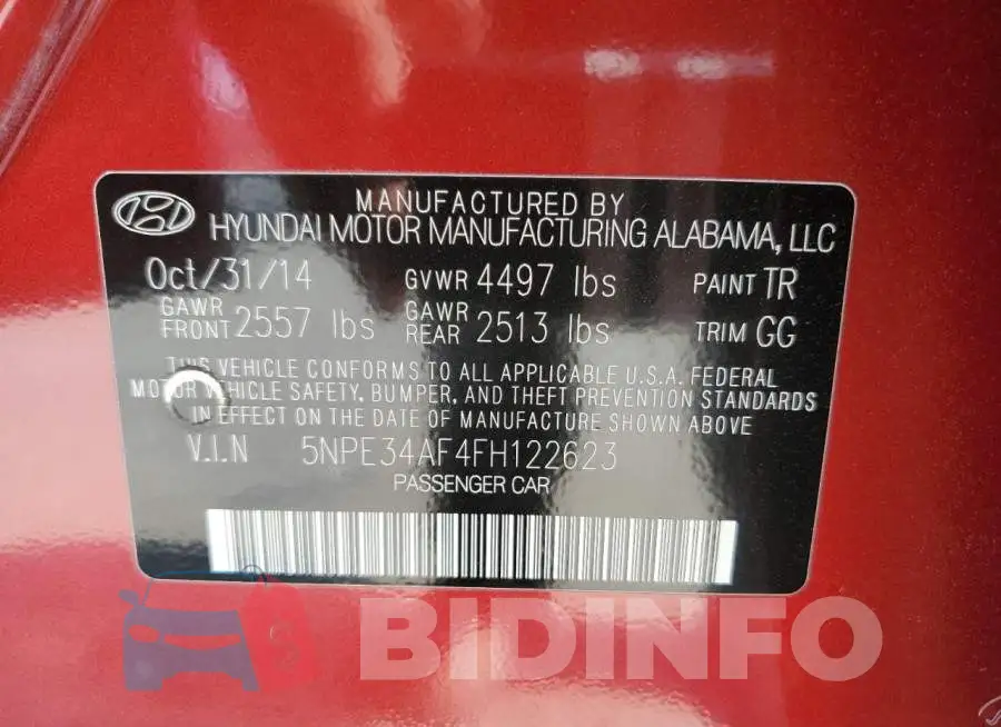 5NPE34AF4FH122623 Photo# 12