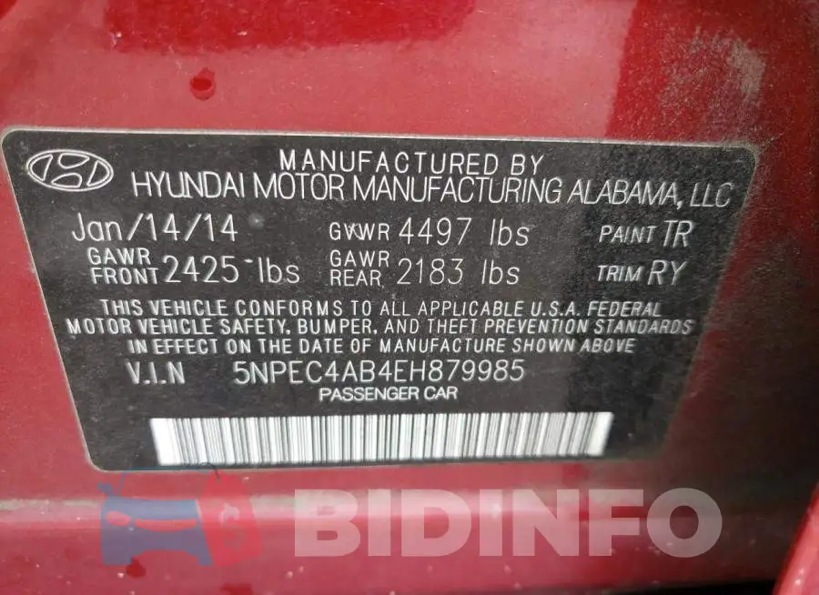 5NPEC4AB4EH879985 Photo# 12
