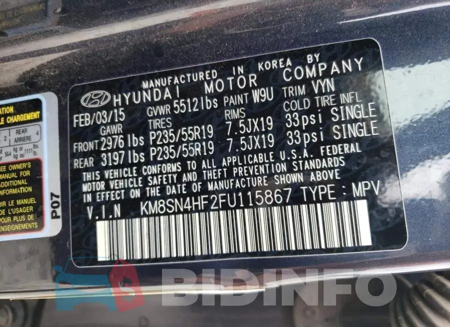 KM8SN4HF2FU115867 Photo# 13