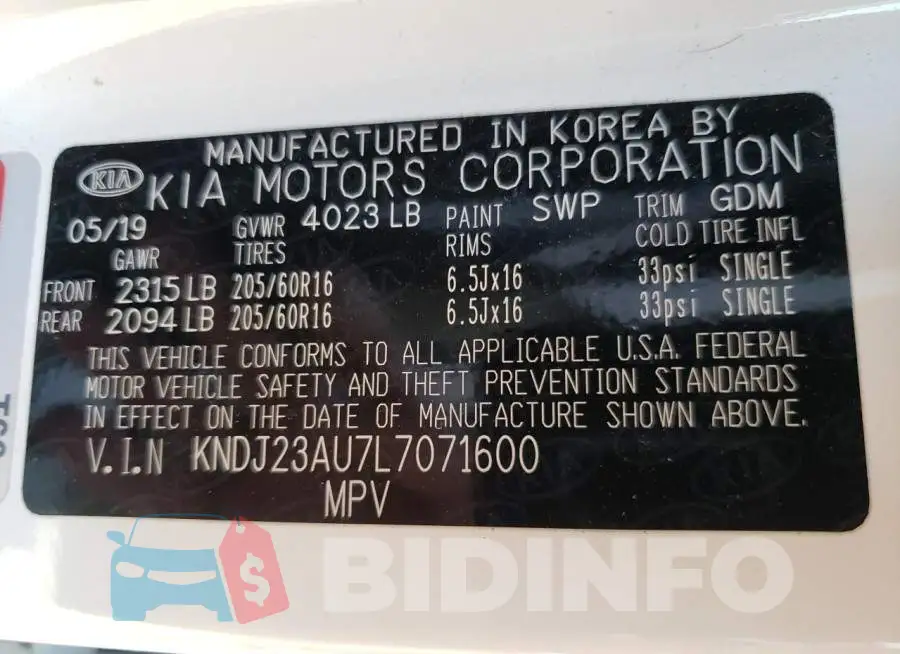 KNDJ23AU7L7071600 Photo# 12