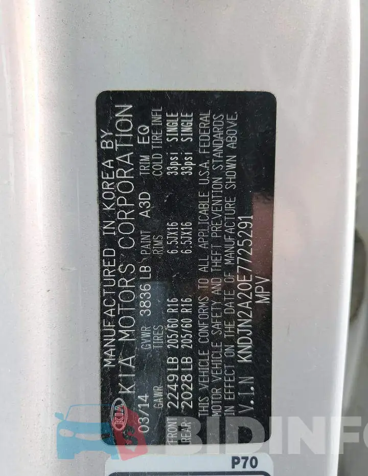 KNDJN2A20E7725291 Photo# 12