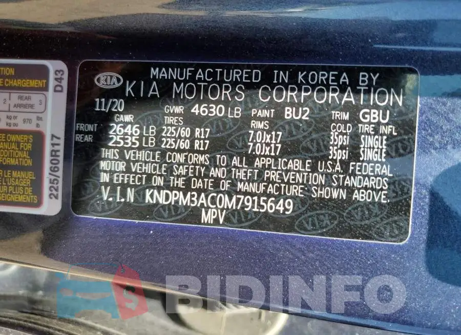 KNDPM3AC0M7915649 Photo# 12