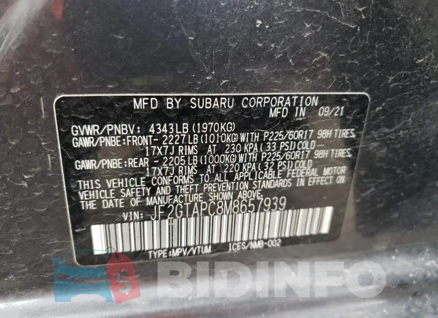 JF2GTAPC8M8657939 Photo# 13