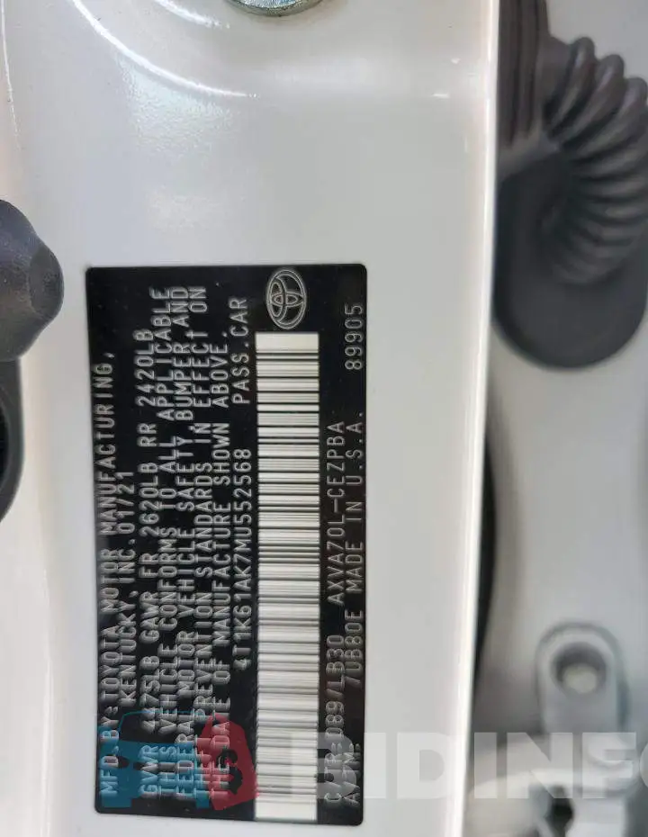 4T1K61AK7MU552568 Photo# 13