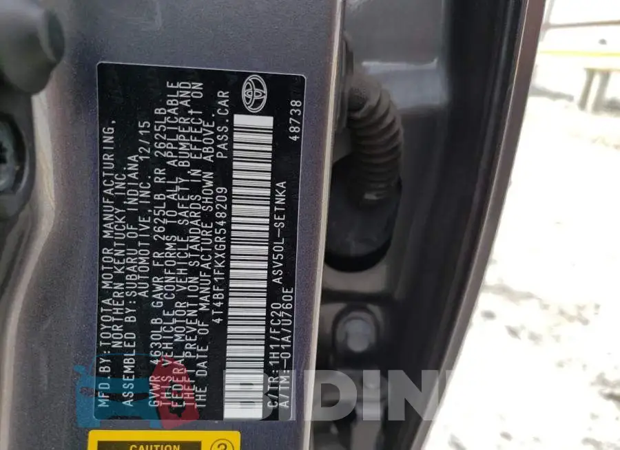 4T4BF1FKXGR548209 Photo# 12