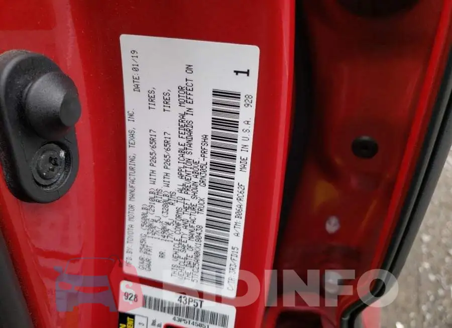 5TFCZ5AN0KX180438 Photo# 12