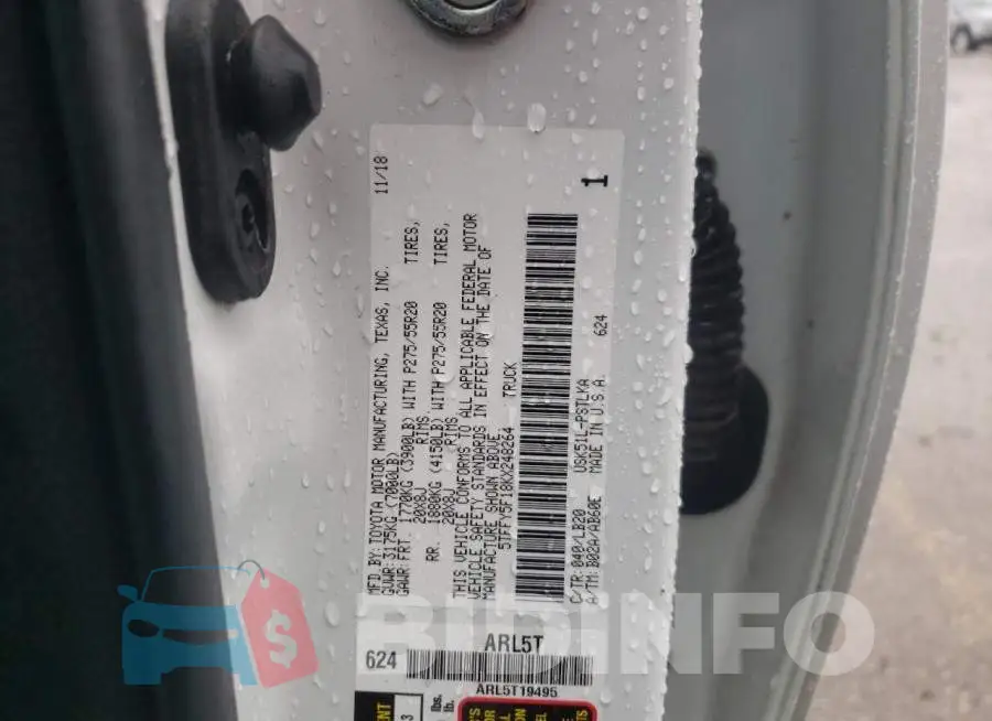 5TFFY5F18KX248264 Photo# 12