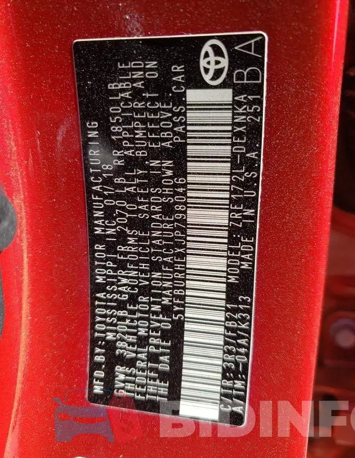 5YFBURHEXJP798046 Photo# 12