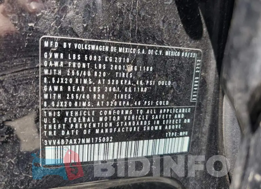 3VV4B7AX7NM175092 Photo# 13
