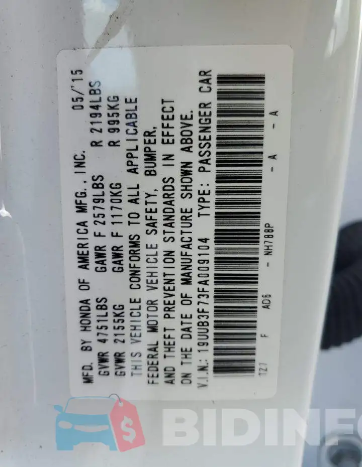 19UUB3F73FA009104 Photo# 13