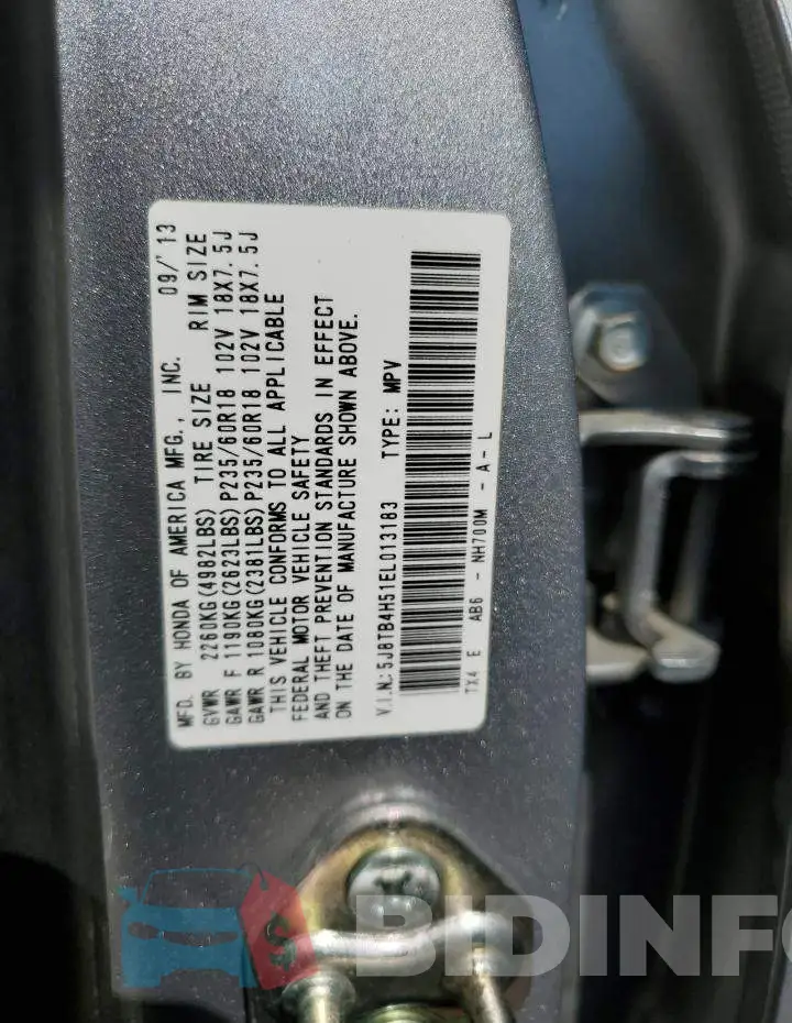 5J8TB4H51EL013183 Photo# 13