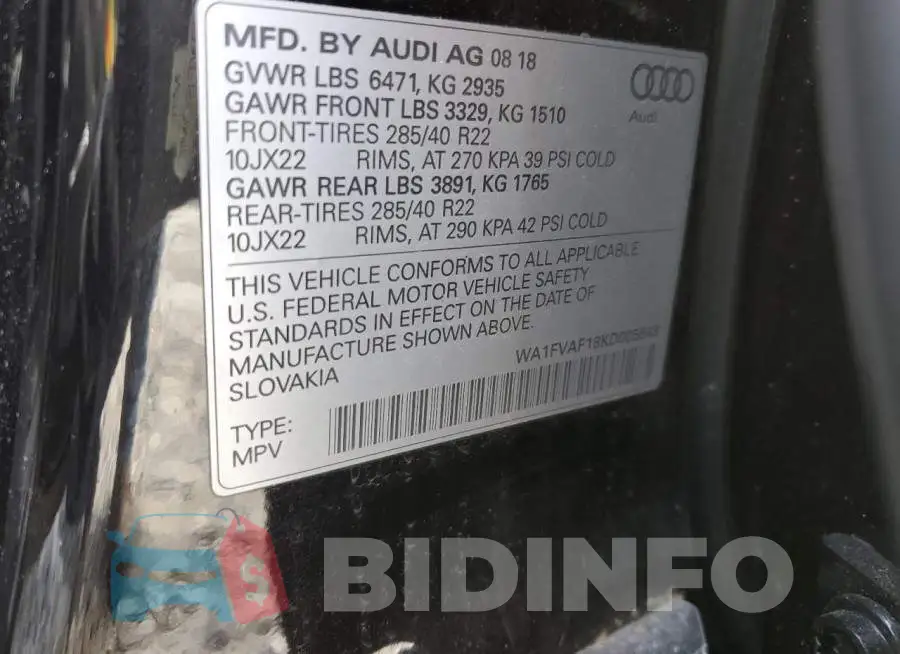 WA1FVAF18KD005843 Photo# 13