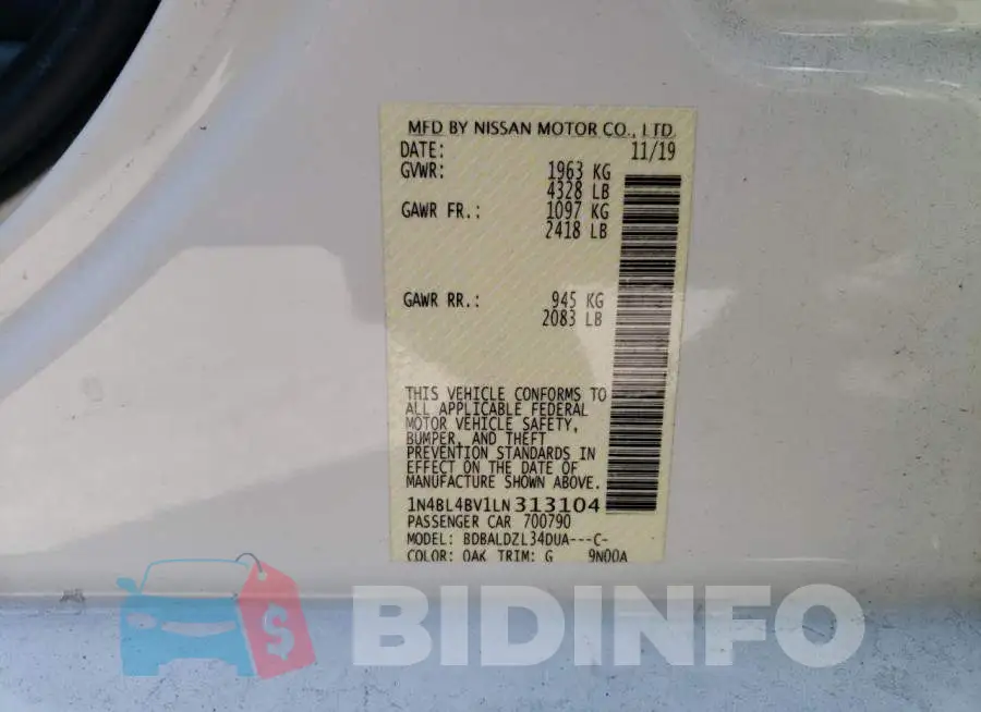 1N4BL4BV1LN313104 Photo# 13