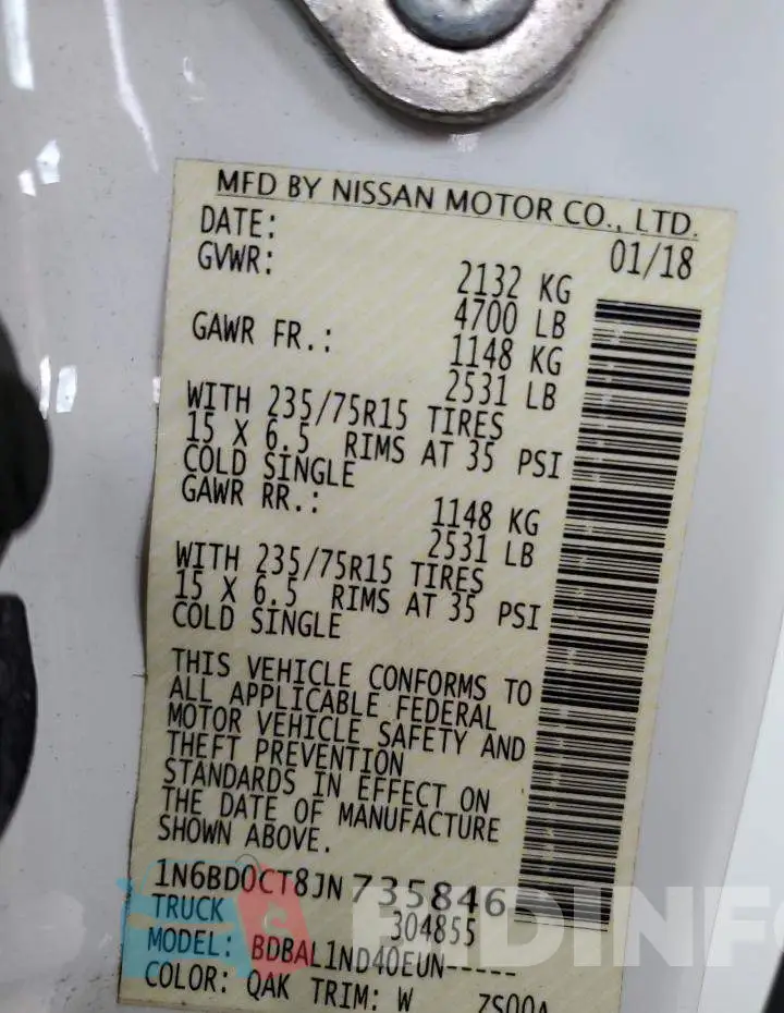 1N6BD0CT8JN735846 Photo# 12