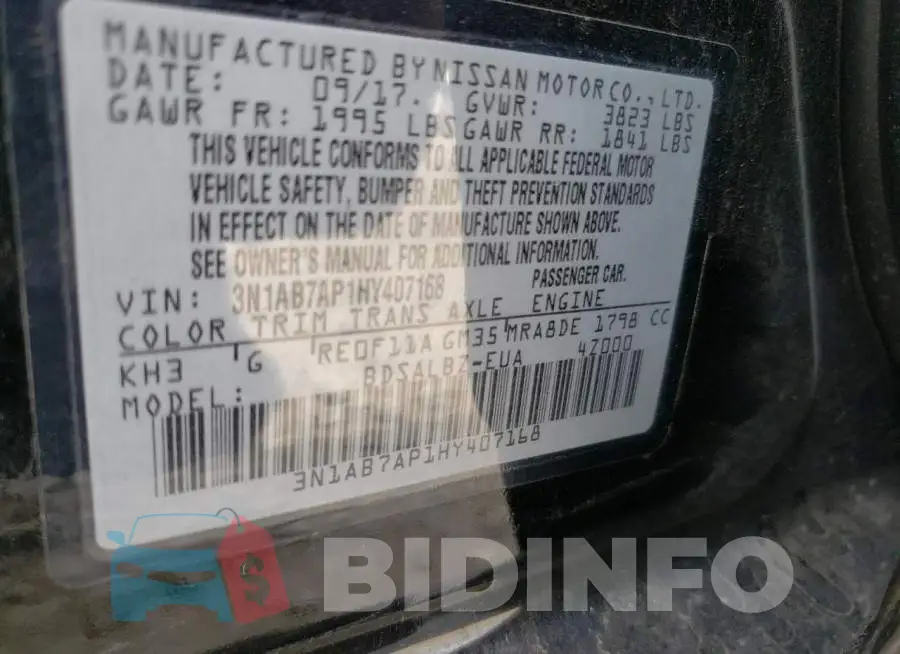 3N1AB7AP1HY407168 Photo# 13