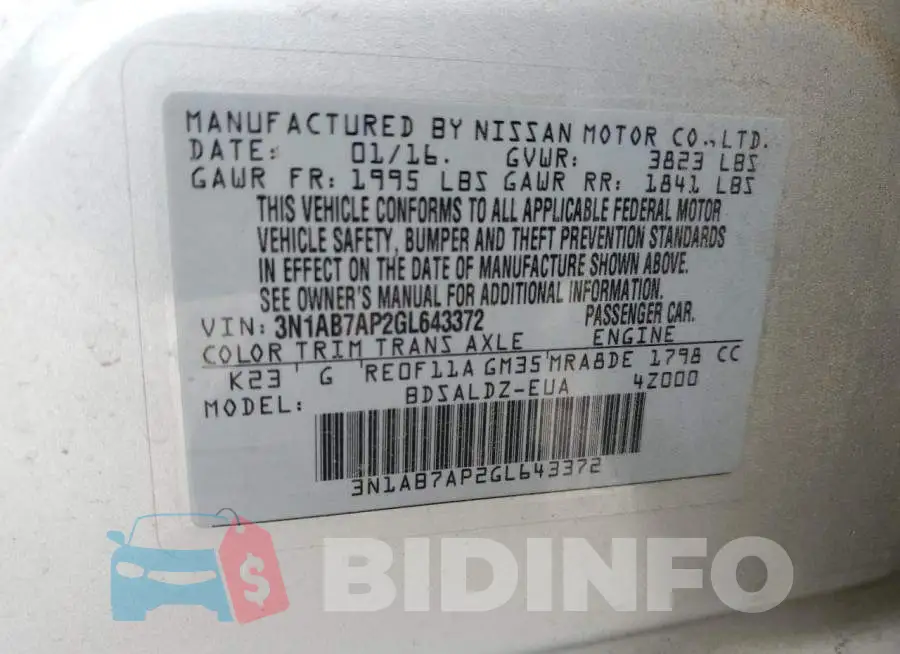 3N1AB7AP2GL643372 Photo# 12