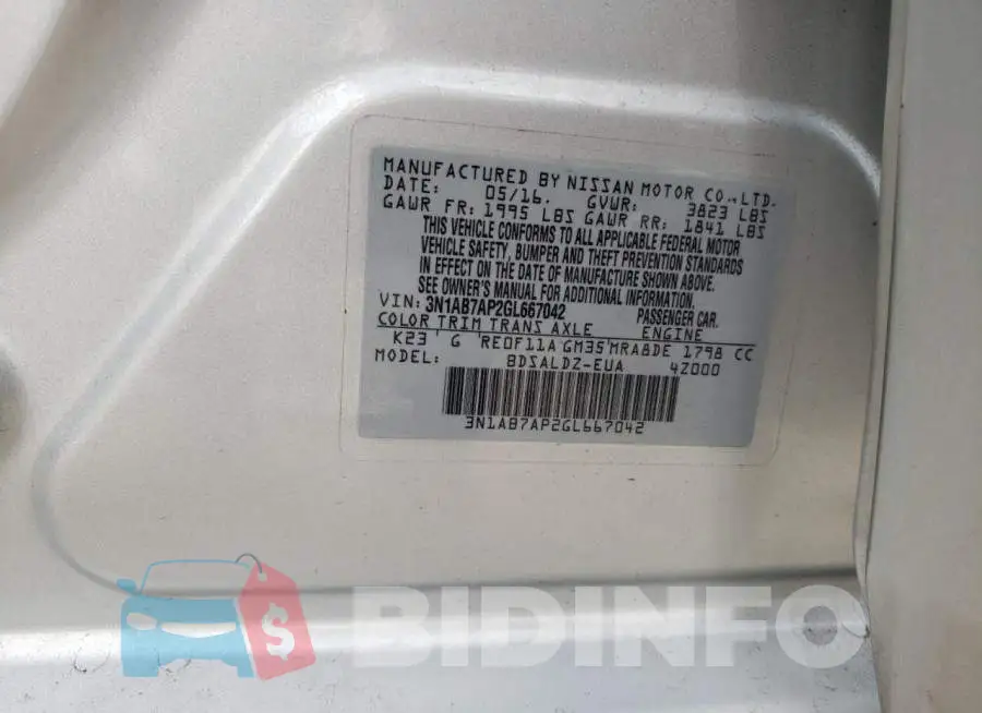3N1AB7AP2GL667042 Photo# 13