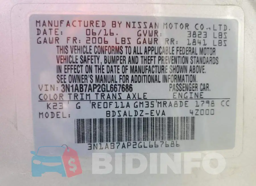 3N1AB7AP2GL667686 Photo# 12