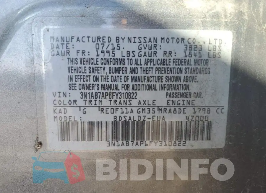 3N1AB7AP6FY310822 Photo# 12