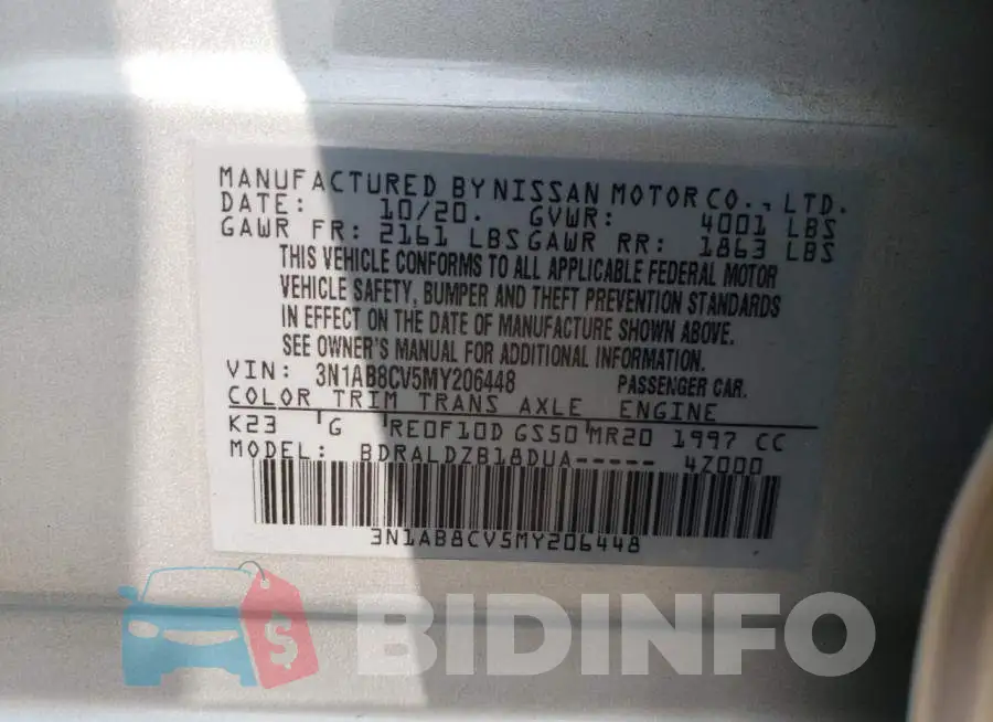 3N1AB8CV5MY206448 Photo# 13