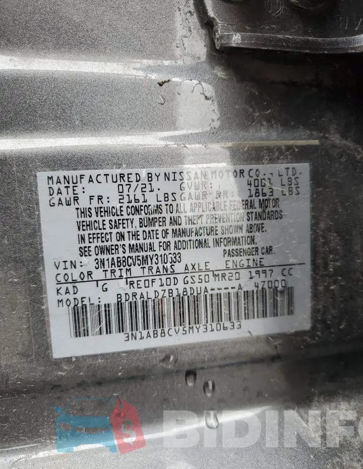 3N1AB8CV5MY310633 Photo# 13