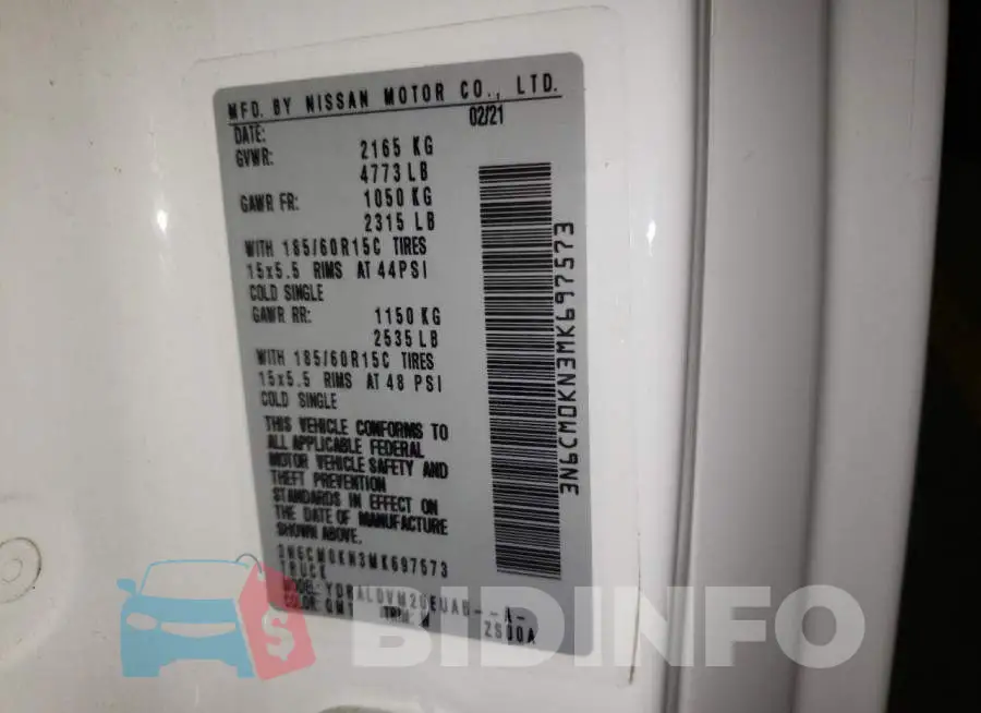3N6CM0KN3MK697573 Photo# 14