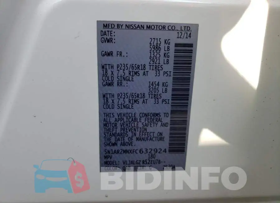 5N1AR2MNXFC632924 Photo# 12