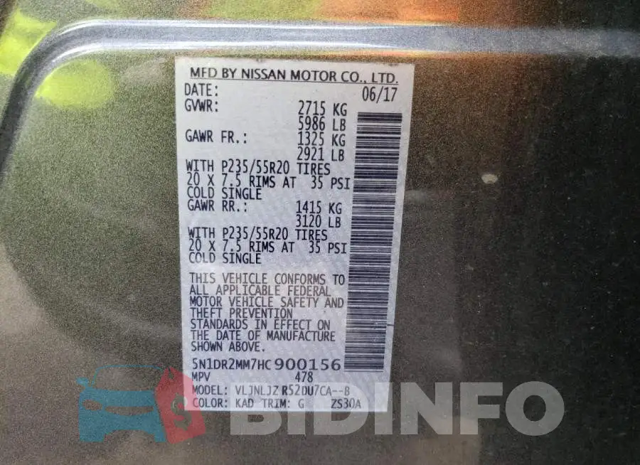 5N1DR2MM7HC900156 Photo# 14