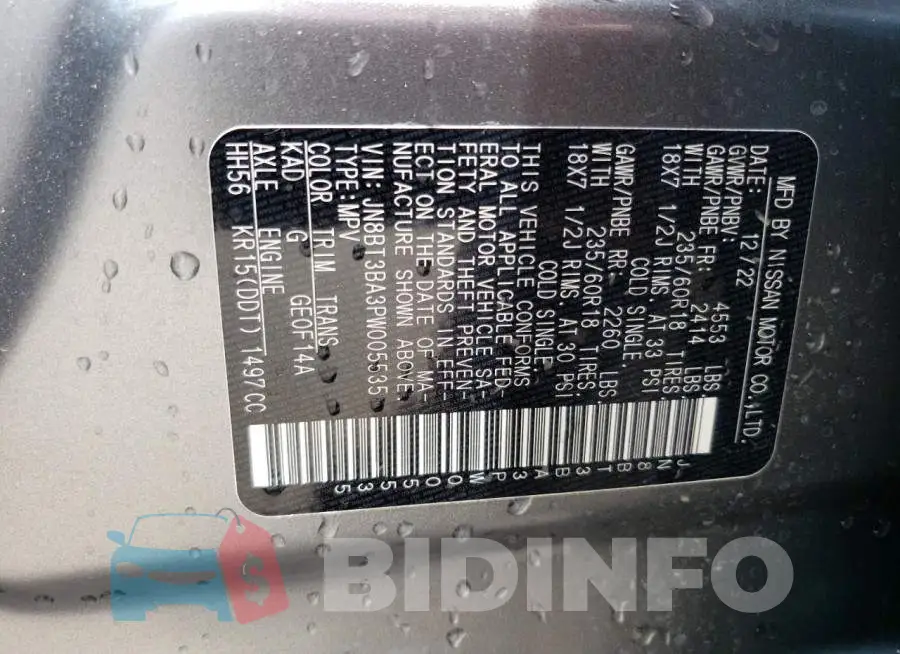 JN8BT3BA3PW005535 Photo# 14