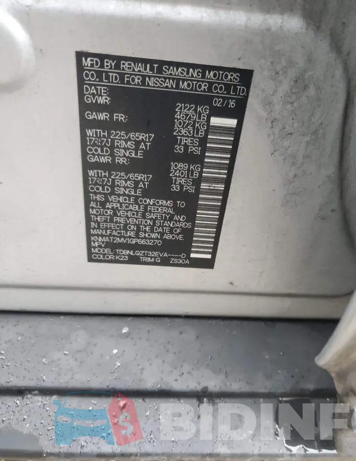 KNMAT2MV1GP663270 Photo# 12