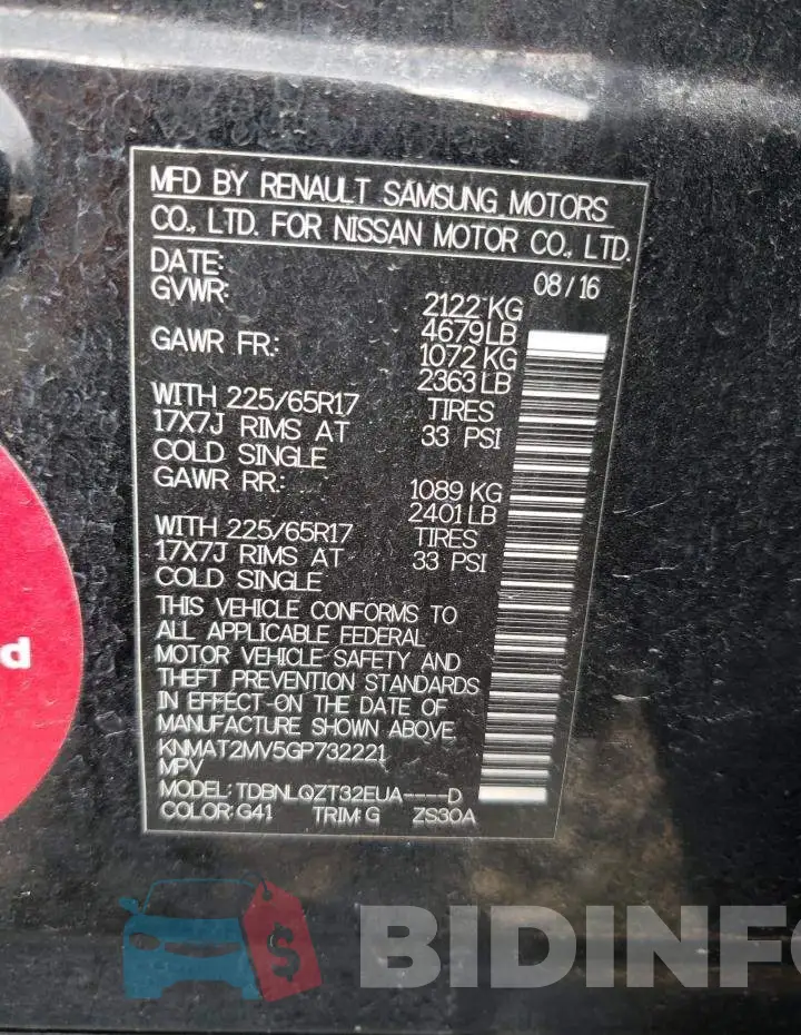 KNMAT2MV5GP732221 Photo# 13