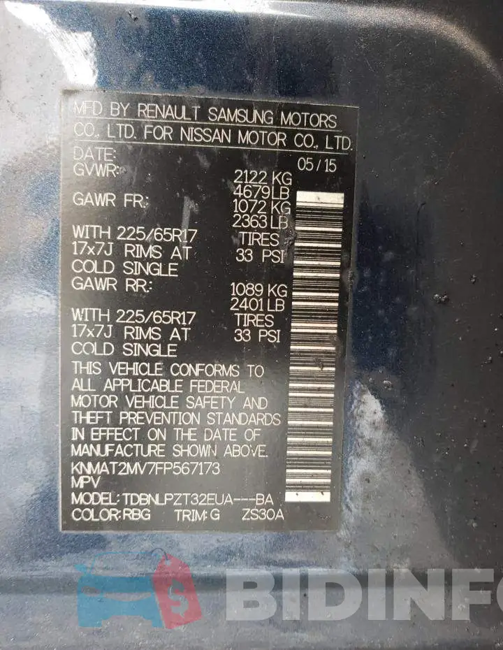 KNMAT2MV7FP567173 Photo# 13