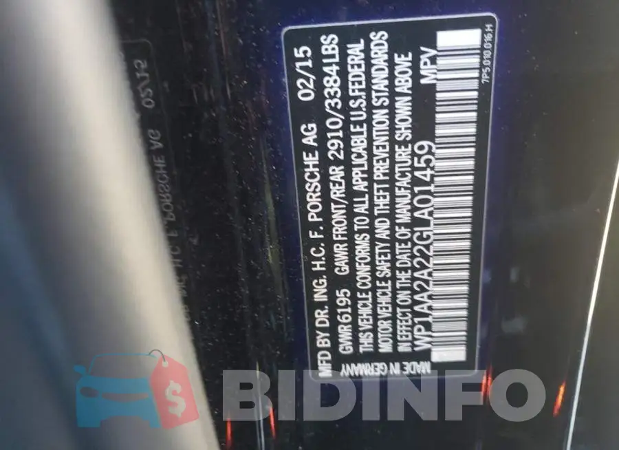 WP1AA2A22GLA01459 Photo# 13