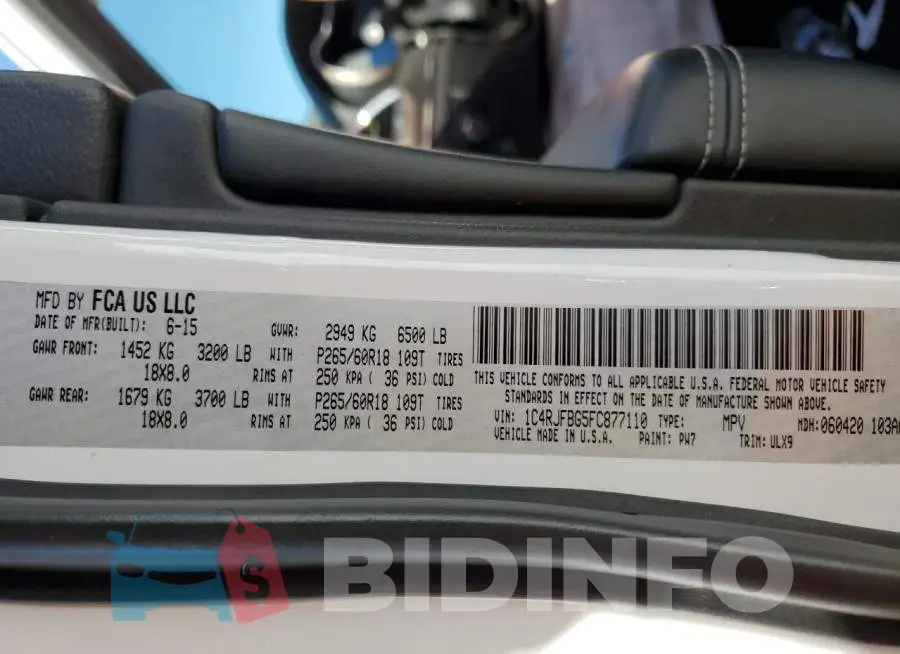 1C4RJFBG5FC877110 Photo# 13