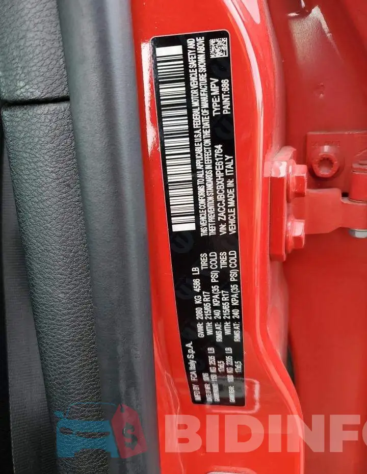 ZACCJBCBXHPE61764 Photo# 13
