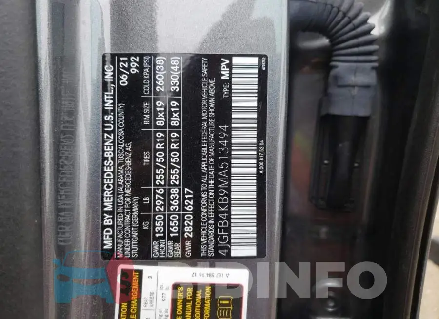 4JGFB4KB9MA513494 Photo# 13