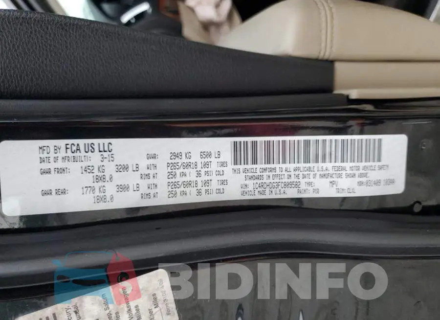 1C4RDHDG3FC809582 Photo# 14