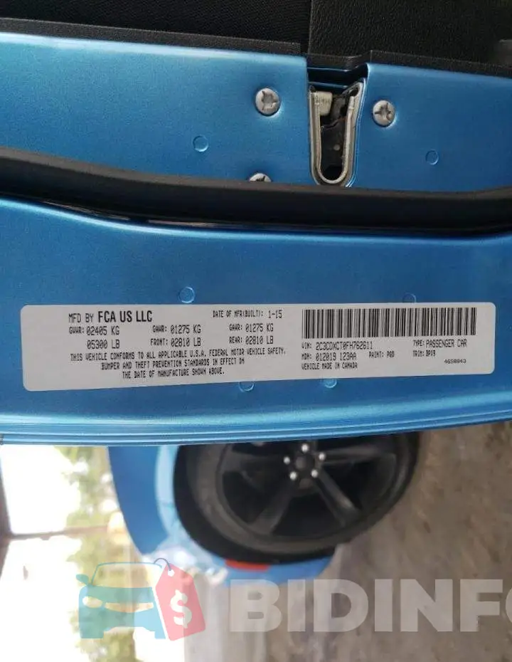 2C3CDXCT0FH762611 Photo# 10